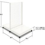 ユニット什器ULシリーズ特価台 両面バックネットK (単体タイプ・キャスター付) 中日販売