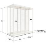 前柱付ユニット什器LTシリーズ 両面バックネット (連結タイプ) 中日販売