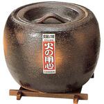 火消壷(板付)灰釉 陶器製 EBM