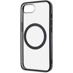 iPhone 16e Like standard MagSafe対応 マグネットアクセサリー対応 衝撃吸収 バンパー マット メタリック ハイブリッドケース / ブラック レイ・アウト