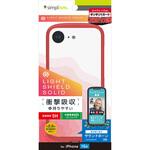 TR-IP25S-LDSL-CLRD iPhone 16e [LIGHT SHIELD Solid] 超精密設計 衝撃吸収 ハイブリッドクリアケース レッド トリニティ