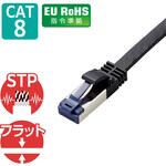 LANケーブル Cat8 準拠 フラット 高速 40Gbps ストレート 爪折れ防止 イーサネットケーブル エレコム