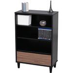 オープンラック 引き出し付き 本棚 小さめ 脚付き チェスト