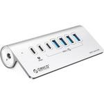 ORICO-M3U4C3-G2-10-JP-SV-BP USBハブ 7ポート USB-A×4 USB-C×2 PD60W×1 ACアダプター付 ORICO