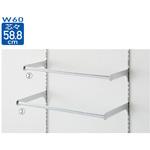 システム什器 ミニ丸バー(Φ19.1mm)セット スリット芯々58.8cm用 W60cm ストア・エキスプレス