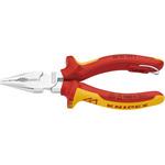 0826-145TBK 絶縁ニードルノーズペンチ 落下防止 KNIPEX(クニペックス)