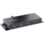 5G4AINDNP-USB-A-HUB USBハブ/USB3.0(5Gbps)接続/4ポート(4xUSB-A)/産業用メタル筐体/ESD保護/サージ保護 StarTech.com