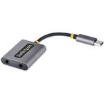 オーディオスプリッター/USB-C接続/2ポート3.5mm4極ステレオミニジャック/マイク入力付/24bitDAC StarTech.com