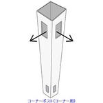 パイナルフェンス ルーテッドストレートピケット ブロック用コーナーポスト カリテス