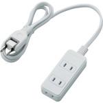 電源タップ 2P ホコリ防止シャッター付 スイングプラグ 延長コード コンセント ホワイト エレコム