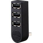 USBハブ 2.0 3ポート 直挿し バスパワー ケーブルなし コンパクト スイングコネクタ エレコム