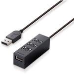 U2H-TZ427BBK USBハブ 2.0 4ポート バスパワー マグネット付 ケーブル長 1m エレコム