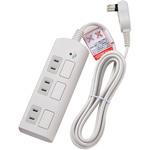 耐雷フラットスイッチ付タップ 独立スイッチ ホコリ防止シャッター付き トラッキング 火災予防 ELPA