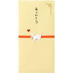 25259006 PC 金封259 ありがとう ネコ柄 デザインフィル(ミドリ)