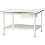 ワークテーブル150シリーズ 固定式 キャビネット・全面棚板付 H740mm ヤマテック