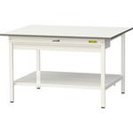 ワークテーブル150シリーズ 固定式 ワイド引出し・全面棚板付 H740mm ヤマテック