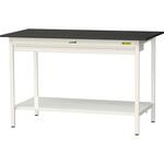 ワークテーブルLABシリーズ 固定式 ワイド引出し・全面棚板付 ケミテクト天板 H950mm ヤマテック