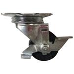 プレート式  自在ストッパー付、ゴム車 ナンシン