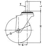 ねじ込み式ストッパー付、ゴム車 ナンシン