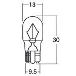 2輪車用ウエッジ球 T13 12V(シングル球) M&H