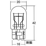 2輪車用ウエッジ球 T20 12V(ダブル球) M&H