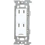 E's WIDEシリーズ アースターミナル付ダブルコンセント 東芝ライテック