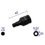 ヘキサゴンレンチソケット(ショートタイプ) (差込角9.52mm) NAC(長堀工業)
