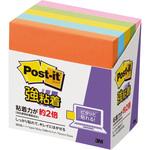 強粘着】 ポストイット 強粘着ふせん ノート 75×75mm ネオンカラー 3M
