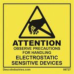 6727 ラベル 「ATTENTION」MIL DESCO