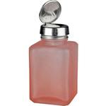 35380 SS SQUARE GLASS PINK FROSTED 4OZ DESCO