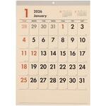 COC-CLH-B3CY-26 壁掛けカレンダー2026文字月表CY/四六4切 ナカバヤシ