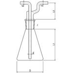 3258-200-4M 吸収フラスコ 200ml 旭製作所