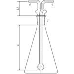 3262-500-4M ガス洗浄瓶 500ml 旭製作所