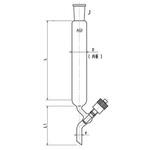 高真空グリースレスバルブ付クロマトカラム 上部ジョイント付 3814