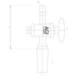 コック付排気管直管 オス ガラスコック 2408シリーズ 旭製作所