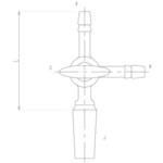 摺付三方コックⅠ型 オス ガラスコック 2450シリーズ 旭製作所