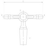 摺付三方コックⅢ型 オス PTFEコック 2460シリーズ 旭製作所