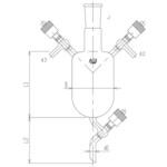 高真空グリースレスバルブ付溶媒受器 芯棒PTFE 3698シリーズ 旭製作所