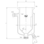 円錐形二重管式反応容器 3956シリーズ 旭製作所