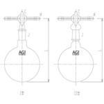 試料採取フラスコ ガラスコック 4206-1000シリーズ 旭製作所