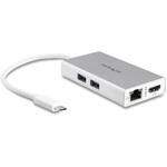 マルチポートアダプター/USB-C/シングルモニター/4K HDMI/60W PD/ 2x USB-A ハブ/GbE/Thunderbolt 3 互換/ホワイト StarTech.com