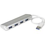 ST43004UA USB 3.0ハブ/Type-A 接続/4ポート/4x USB 3.2 Gen 1 Type-A/5Gbps/バスパワー/27cm一体型ケーブル/USB増設用ハブ StarTech.com