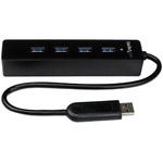 4ポートUSB3.0ハブ ポータブルミニUSB Hub 接続ケーブル内蔵 StarTech.com