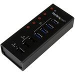 ST4300U3C3 4ポートUSB 3.0ハブ 充電用USBポート x3 搭載(2x 1A / 1x 2A) 壁取付け用ブラケット付属 StarTech.com