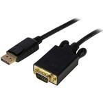 DP2VGAMM6B DisplayPort 1.2 - VGA ケーブル/1.8m/1080p/アクティブ変換/ラッチ付きDPコネクター/DPオス・VGAオス/ブラック StarTech.com