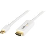 MDP2HDMM1MW Mini DisplayPort - HDMI変換アダプタケーブル 1m 4K対応 ホワイト mini DP(オス) - HDMI(オス) StarTech.com