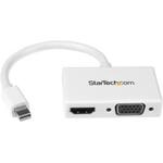 MDP2HDVGAW Mini DisplayPort接続トラベルアダプタ 2イン1 mini DP - VGA/HDMI変換アダプタ ホワイト StarTech.com