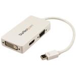 MDP2VGDVHDW Mini DisplayPort接続トラベルアダプタ 3イン1 Mini DP - VGA/DVI/HDMI変換アダプタ ホワイト StarTech.com