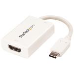 CDP2HDUCPW USB-C - HDMI変換アダプタ USB Power Delivery対応 4K/60Hz ホワイト StarTech.com
