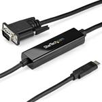USB-C - VGA ケーブル/1080p/アクティブ変換/Thunderbolt 3互換/ブラック StarTech.com